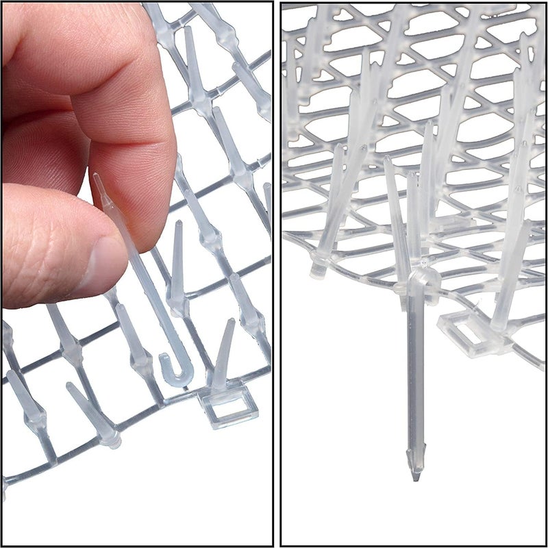 TAPIX Cat Scat Mat Clear (14 ft.) with 10 Staples, Anti-cat Network with Spikes Digging Stopper - Cat Deterrent Mat for Indoor and Outdoor - Image 3