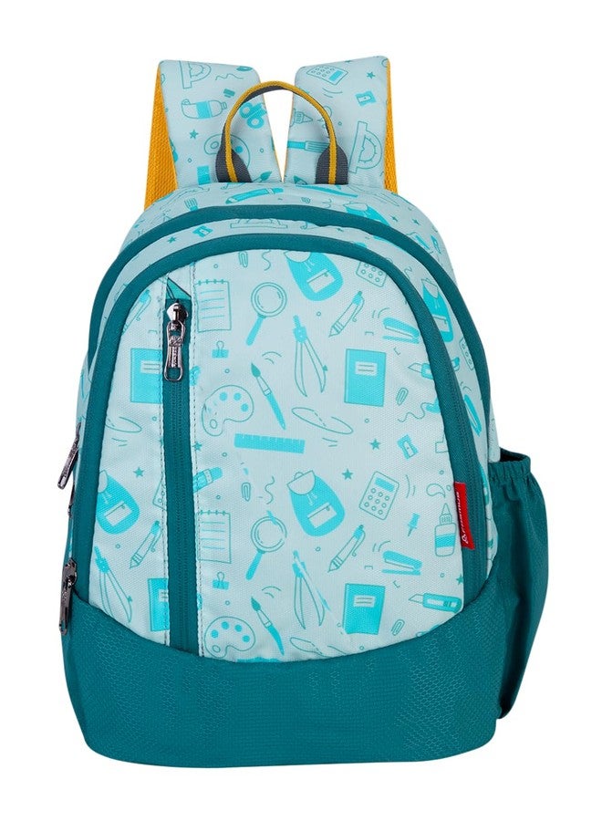 COSMUS TINY TOTS ARTISTO Printed School Bag T.GREEN 15L - 14 inches Kids Backpack ideal for Boys and Girls of Age Group 2-5 yrs | Students Casual Daypacks - Image 1