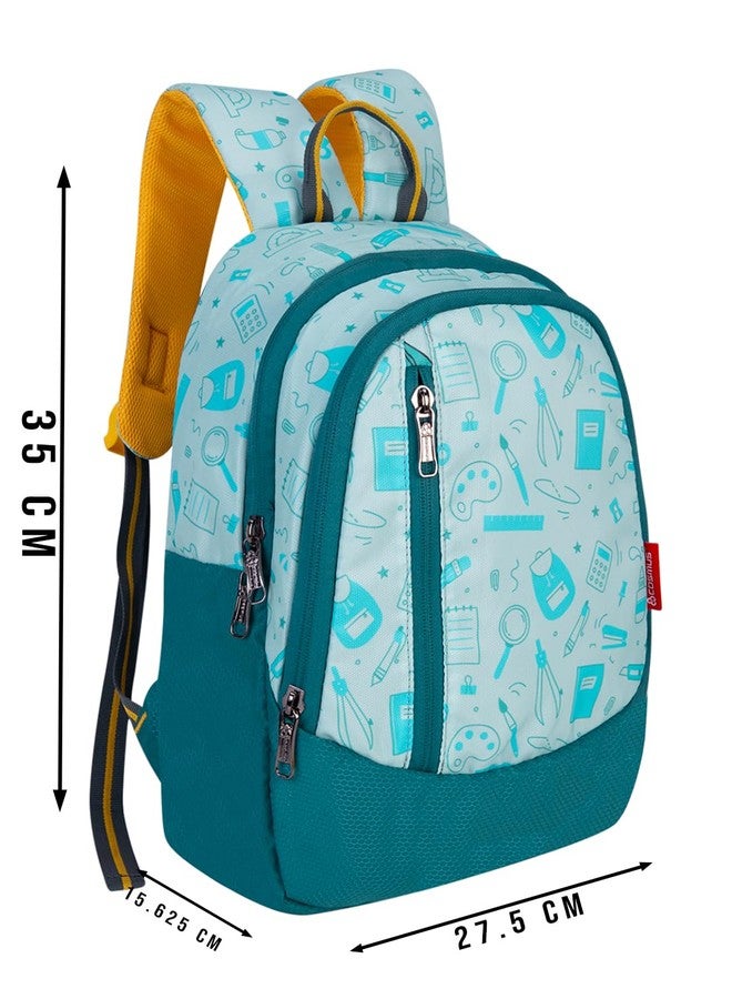 COSMUS TINY TOTS ARTISTO Printed School Bag T.GREEN 15L - 14 inches Kids Backpack ideal for Boys and Girls of Age Group 2-5 yrs | Students Casual Daypacks - Image 2