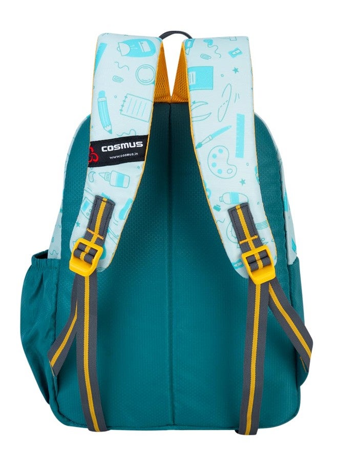 COSMUS TINY TOTS ARTISTO Printed School Bag T.GREEN 15L - 14 inches Kids Backpack ideal for Boys and Girls of Age Group 2-5 yrs | Students Casual Daypacks - Image 5
