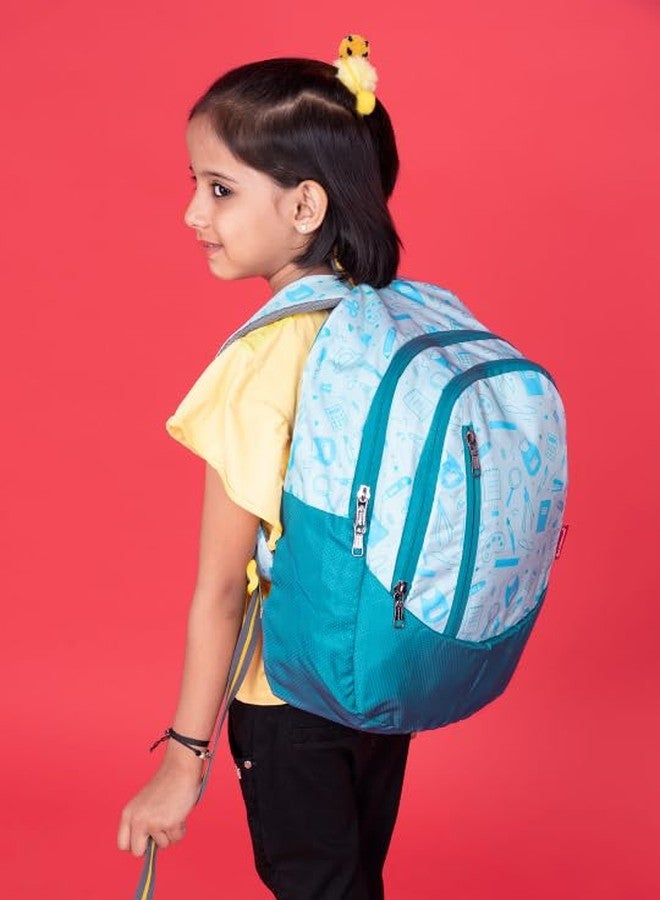 COSMUS TINY TOTS ARTISTO Printed School Bag T.GREEN 15L - 14 inches Kids Backpack ideal for Boys and Girls of Age Group 2-5 yrs | Students Casual Daypacks - Image 4