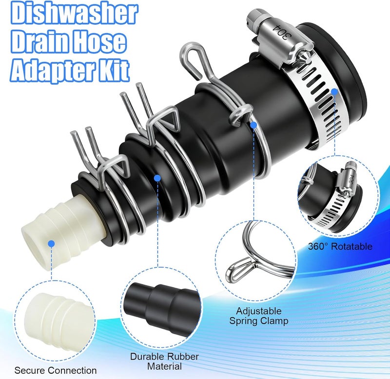 Dreyoo محول خرطوم تصريف غسالة الصحون متوافق مع أجهزة التخلص من القمامة Insinkerator، مجموعة 1 - Image 4