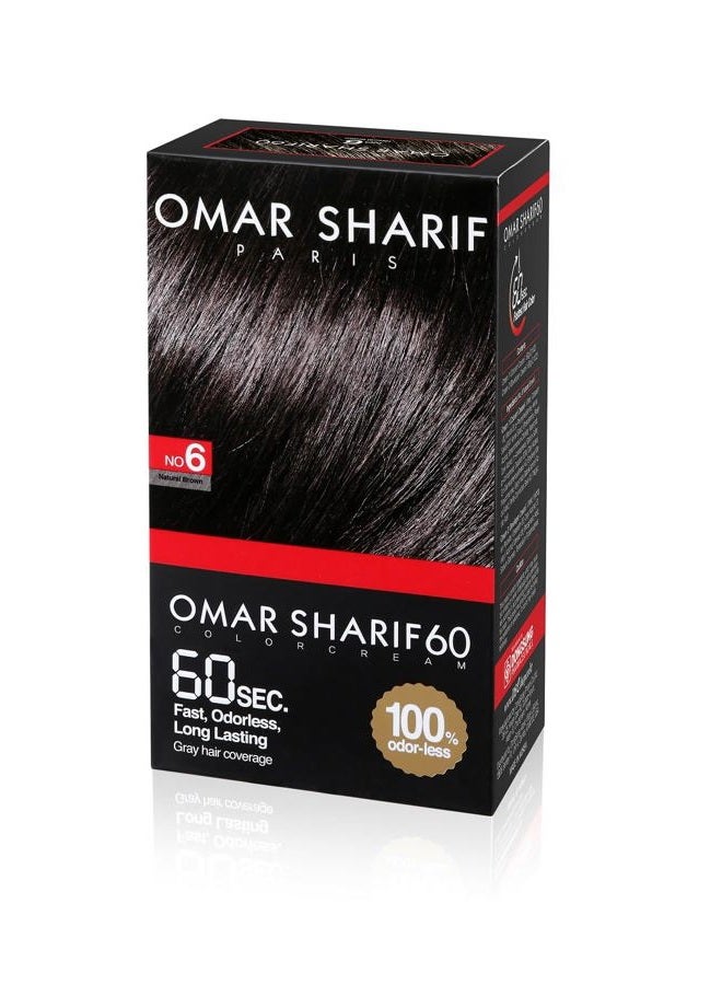 omar sharif Speedy Hair Dye Natural Brown Color Just 60 Second Fast Quick Hair color Covers Gray Hair Easy to use Ammonia Free No Odor - Image 1