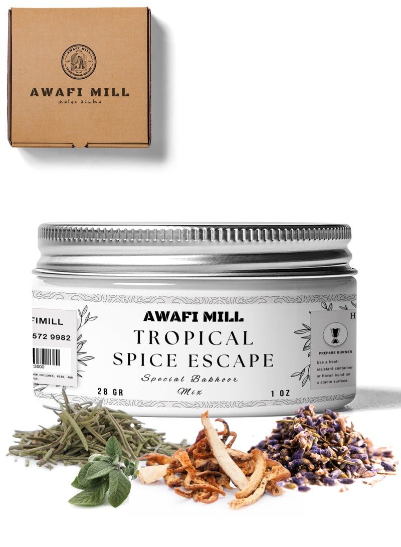 Awafi Mill AWAFI MILL Tropical Spice Escape Bakhoor Mix – Specially Created Incense for a Calming and Uplifting Fragrance  - Image 1
