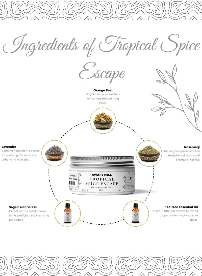 Awafi Mill AWAFI MILL Tropical Spice Escape Bakhoor Mix – Specially Created Incense for a Calming and Uplifting Fragrance  - Image 2