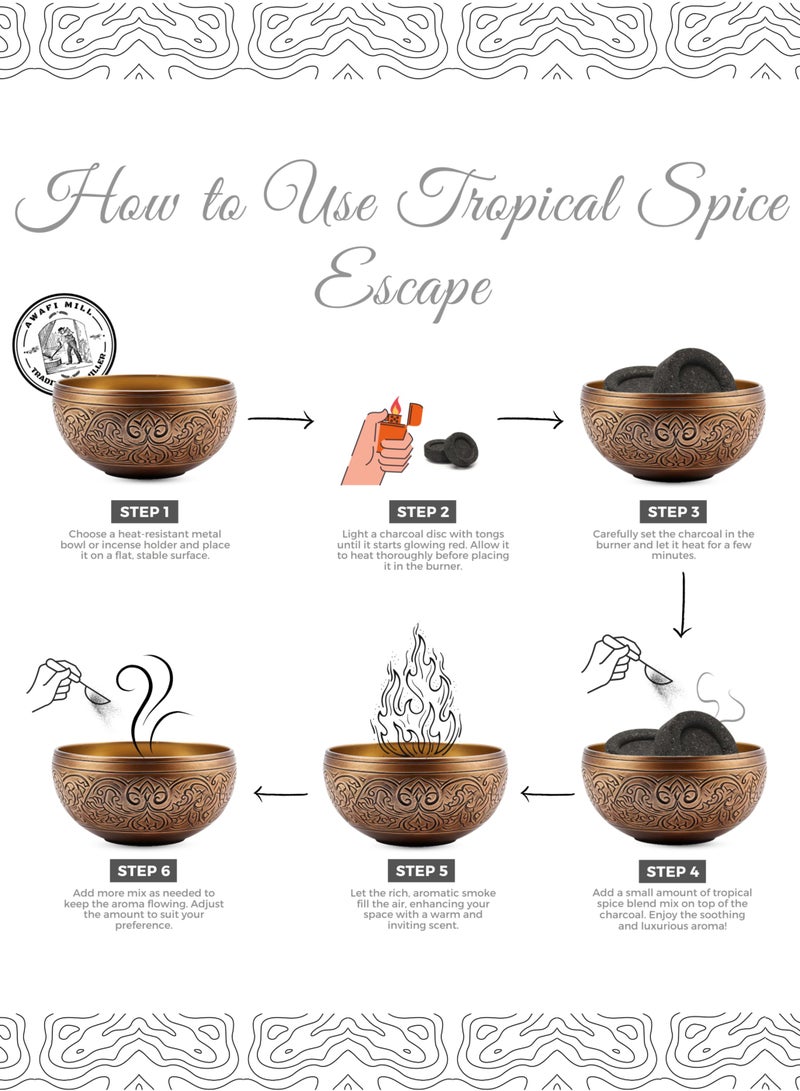 Awafi Mill AWAFI MILL Tropical Spice Escape Bakhoor Mix – Specially Created Incense for a Calming and Uplifting Fragrance  - Image 4