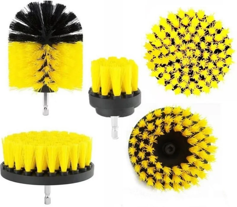 Lisinya 3-Piece Drill Bit Bathroom Bathtub Shower Cabin Car Wheel Seat Washing Cleaning Brush Set