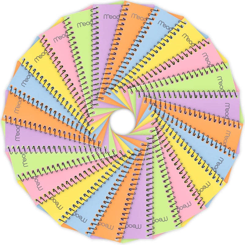 Mead Small Notebook, 24 Pack of pocket notebook 3x5 " College Ruled Small Memo Pad Wirebound 60 Sheets, Pastel Colors of Mini Notebook in Bulk pack - Image 2