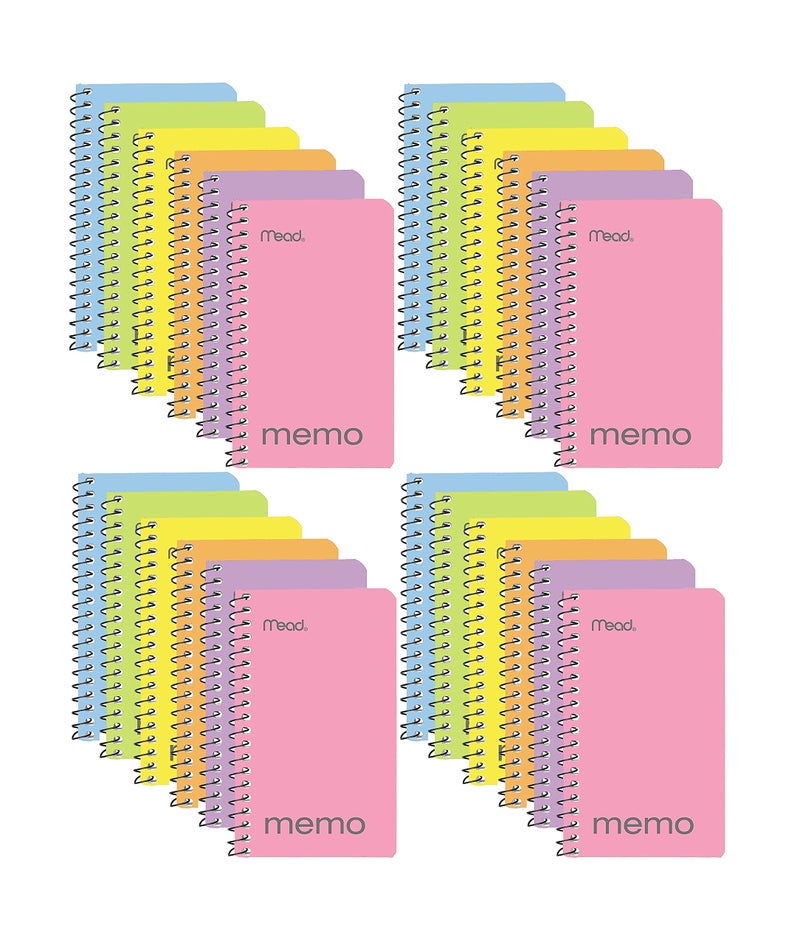 Mead Small Notebook, 24 Pack of pocket notebook 3x5 " College Ruled Small Memo Pad Wirebound 60 Sheets, Pastel Colors of Mini Notebook in Bulk pack - Image 1