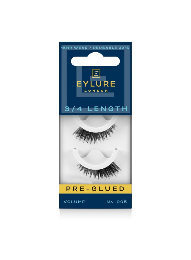 Eylure Press On PreGlued False Eyelashes 34 Length Lashes No 005 1 Pair - Image 2