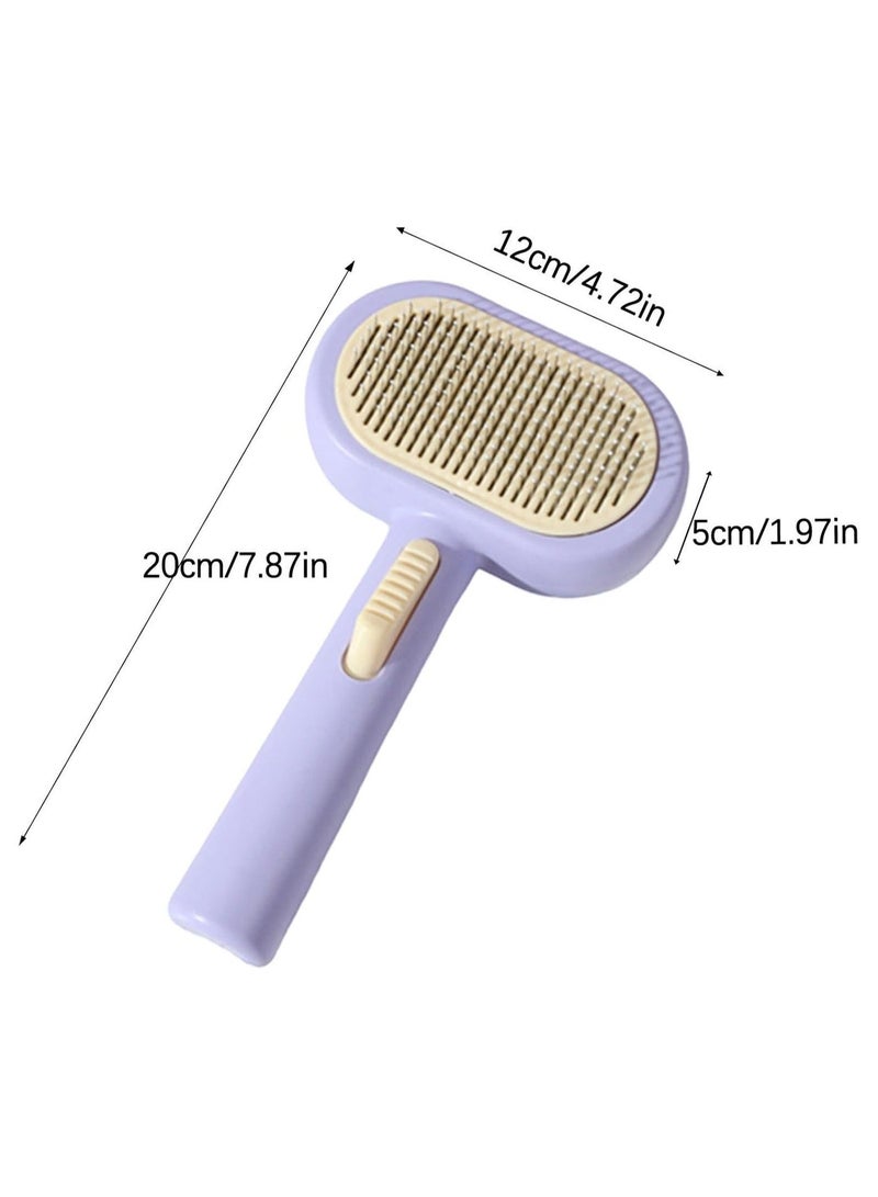 Knox Powering Generations Knox Self-Cleaning Pet Grooming Brush for Cats & Dogs, Massage Tool with Soft Rounded Bristles, One-Click Fur Removal, Ergonomic Handle, Ideal for Short, Medium & Long Hair - Image 4