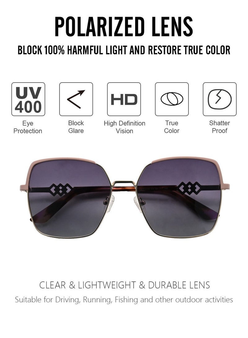 DLS Sunglasses for men and women - Oversized Metal Frame with Polarized lenses multipurpose use (MS9006-C5) - Image 2