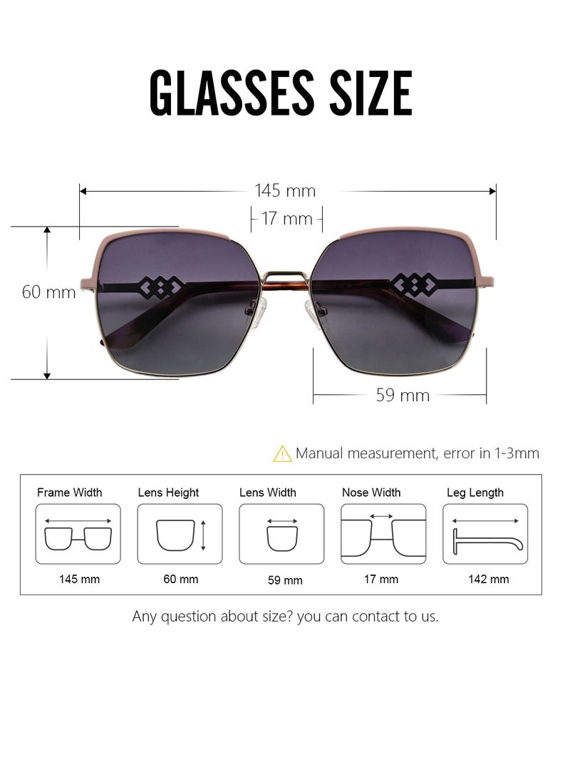 DLS Sunglasses for men and women - Oversized Metal Frame with Polarized lenses multipurpose use (MS9006-C5) - Image 3