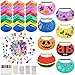 Outus 35 Pcs Assorted Craft Decorations with 24 Foam Visors for Kids DIY Sun Visor Kit with Stickers Markers for Arts Crafts Activities Bright Color - Image 3
