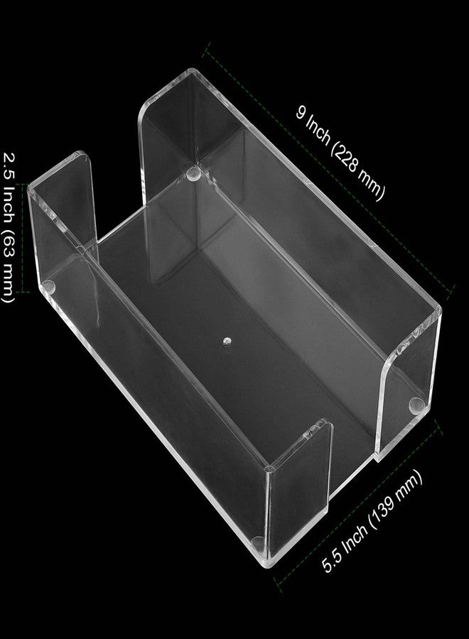 PINGEUI 2 Pack Guest Towel Napkin Holder, 9 × 5.5 × 2.5 inch Clear Acrylic Dinner Napkin Holder, Napkins Dispenser Bathroom Hand Towels Holder Storage Tray for Kitchen, Parties, Weddings, Events - Image 2