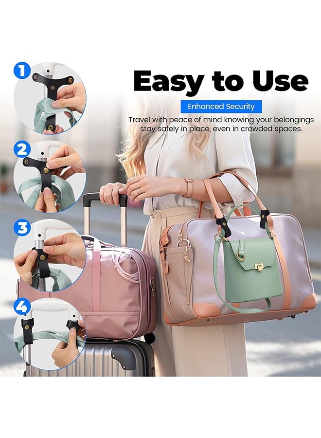 MXN 6 Pcs T-Shaped PU Leather Backpack & Luggage Straps Fastening Belt - Hands-Free Bag Hanger Clip Luggage Binding Strap, Portable Travel Suitcase Accessory for Airports Business Trips and Daily Errands - Image 5