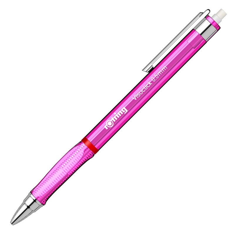 Rotring Visuclick Pink Mechanical Pencil 05mm for Drawing Writing Sketching Transparent ABS Plastic Body 12 HB Polymer Leads - Image 5