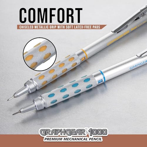 Pentel Arts GraphGear 1000 0.3mm Premium Mechanical Pencil (PG1013EPABP),Silver - Image 2