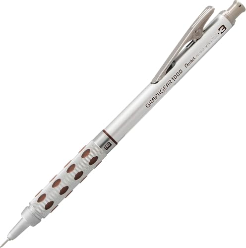Pentel Arts GraphGear 1000 0.3mm Premium Mechanical Pencil (PG1013EPABP),Silver - Image 5