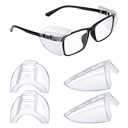 MELASA 2 Pairs Side Shields for Prescription Glasses, Safety Glasses Eye Protection, Slip on Fits Most Small to Large Eyeglasses - Image 1