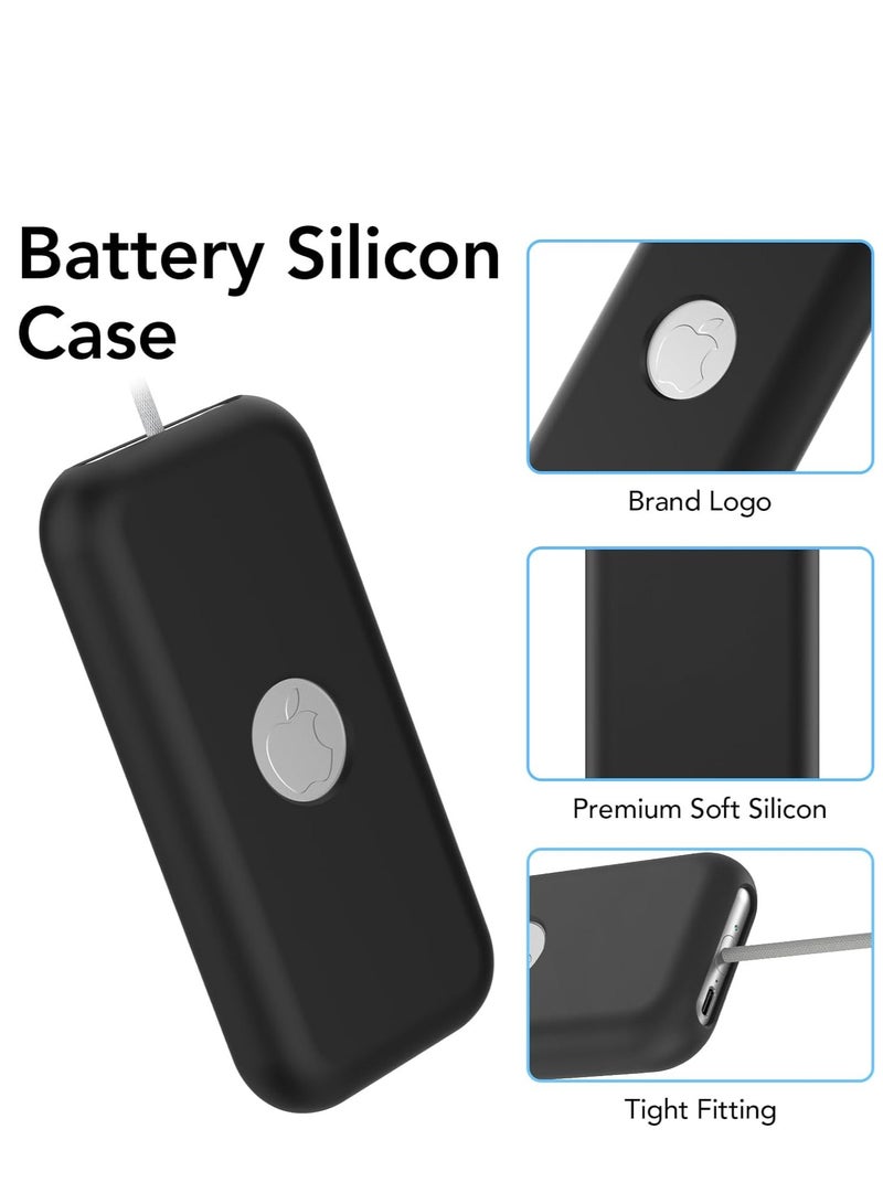 Vision Pro Battery Case, Silicone VR Vision Pro Battery Protective Case Cover,Anti-Scratch,Fall-Proof and Soft Case for Vision Pro Battery Accessories(Black) - Image 2