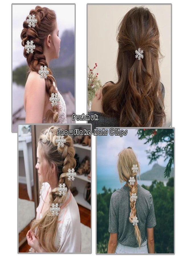 Furimuk Sparkly Rhinestone Snowflake Hair Clip Hair Barrettes, Christmas Metal Alligator Clips Hair Accessories for Women Princess Long Thick Hair Winter Xmas Hairpins Christmas Party Gifts - Image 4