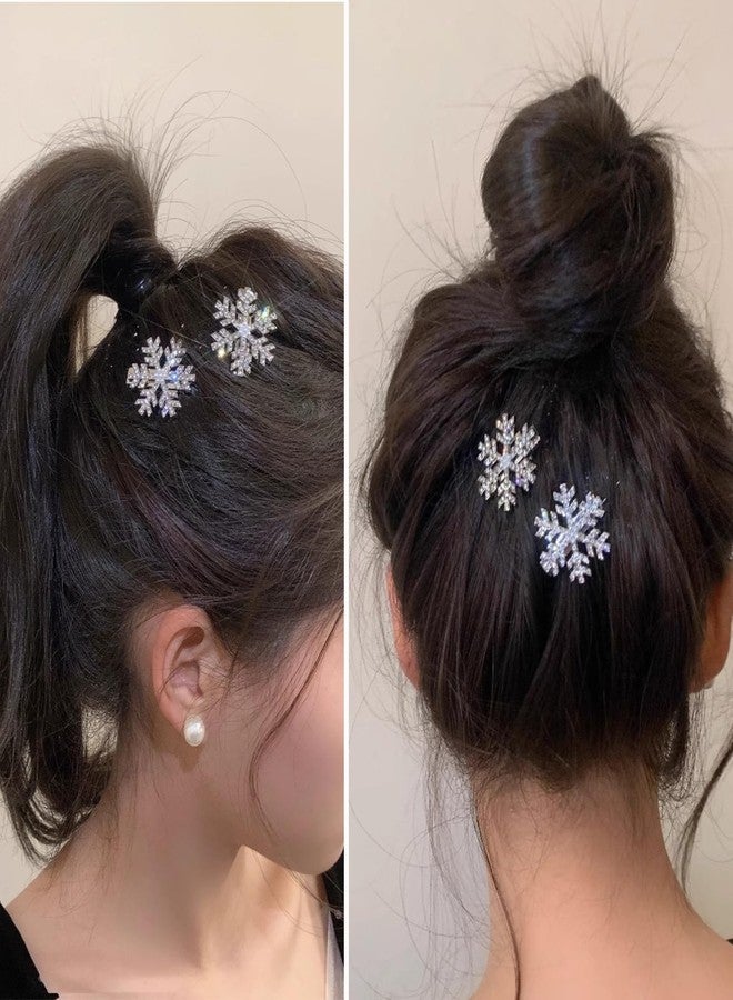 Furimuk Sparkly Rhinestone Snowflake Hair Clip Hair Barrettes, Christmas Metal Alligator Clips Hair Accessories for Women Princess Long Thick Hair Winter Xmas Hairpins Christmas Party Gifts - Image 5