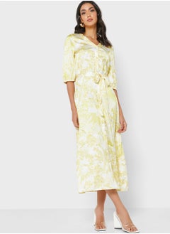 Raishma V-Neck Printed Tie Detail Dress  - Image 4
