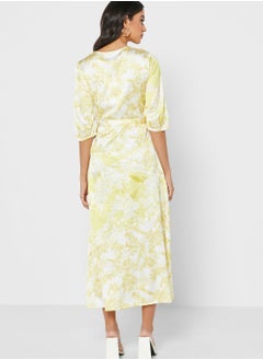 Raishma V-Neck Printed Tie Detail Dress  - Image 2