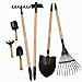 POMIKU Kids Rake and Shovel Sets 7PCS Child Metal Gardening Tools for Real DiggingGreat for Garden Yard Sandbox Lawn Camping Play Outdoor Toys for Ages 24 57 Years Old - Image 4
