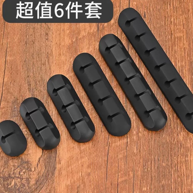 Desktop Self-Adhesive Silicone Wire Organizer Earphone Wire Mobile Phone Data Wire Multi-Function Wire Winder Wall Fixer - Image 2