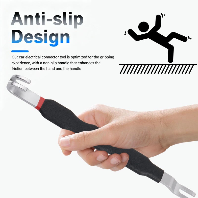 YGDMD Automotive Electrical Connector Removal Tool,Anti-Slip Automotive Electrical Terminal Connector Removal Tool with Bent/Straight Head,2-in-1 Automotives Electricals Tools Separator - Image 4