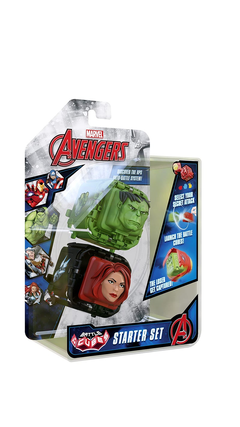 EOLO Battle Cubes - 2-Pack Marvel Avengers, Hulk VS Black Widow, Unleash Power, Launch Attack, 2 Cubes & 6 Tokens, RPS Auto-Battle System, Battle Cube APP, Collectible Pocket-Sized Game, Ages 5+ - Image 1