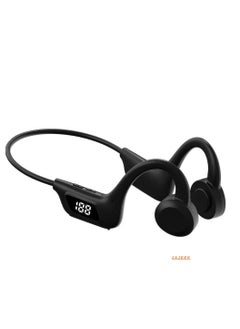 JAJEEK Open Ear Headphones Wireless Bluetooth Air Conduction Earbuds for Running, Workout, Cycling, Waterproof IPX5, Over-Ear Earphones with Built-in Mic for iPhone Android, Gym, Black  - Image 1