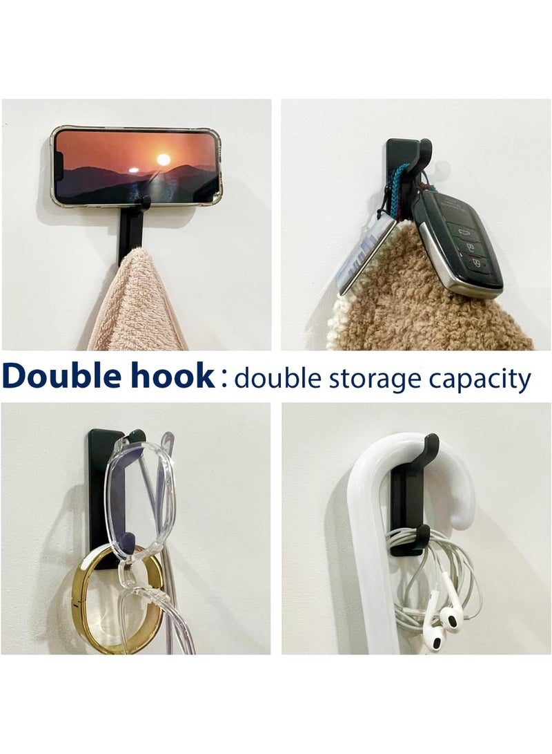 Bukela Door Hook for Towels, Coat, Cloth, Wallet, Hat, Keys, Super Sticky Stainless Steel Hanger Holder, Self Adhesive Wall Mounted Hangers for Bathroom and Kitchen Heavy Duty, 4 Pack, Black - Image 5