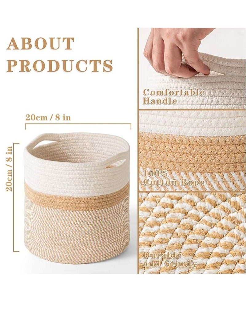 Y&D Multi-Functional Cotton Rope Woven Storage Basket 20*20cm - Image 2