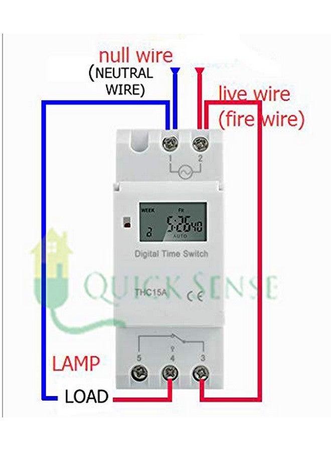 Quick Sense (QS-T3) DIN Rail Digital Timer Switch | Daily & Weekly Programmable Controller for Automatic On/Off of Lights, Motor Pumps, Street Signs & Home Appliances | LCD Display - 20 On/Off Cycles - Image 2