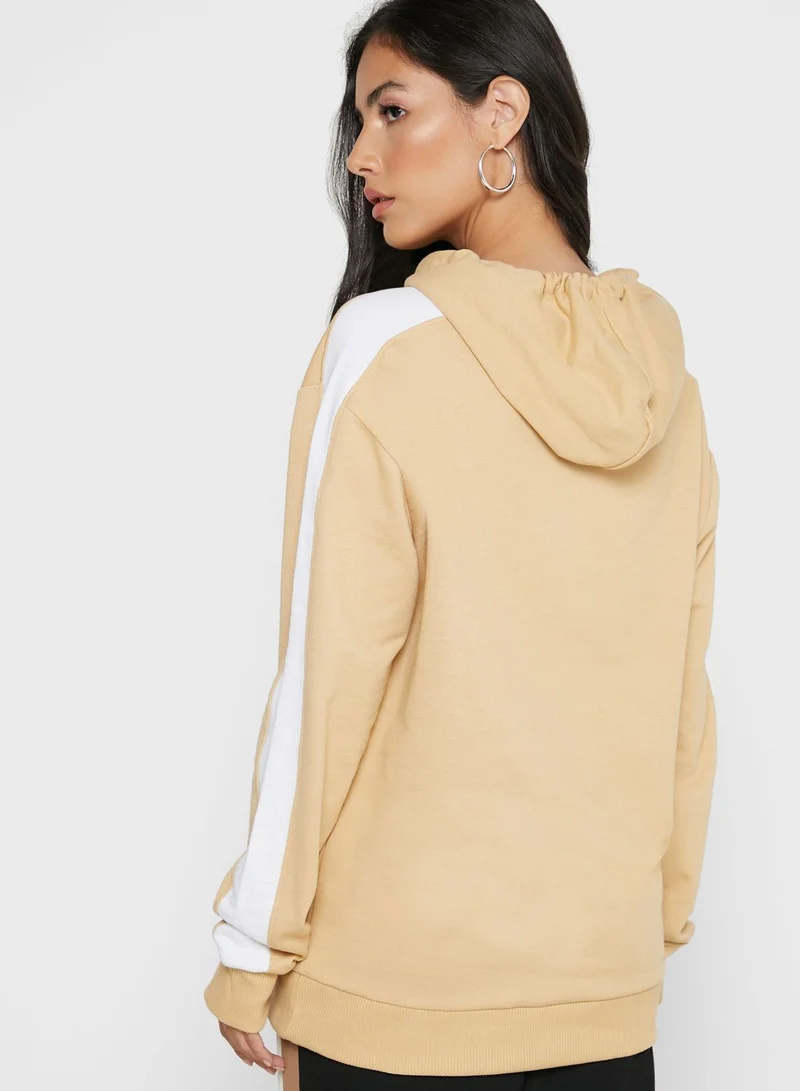 Ginger Basics Contrast Side Paneled Pocket Hoodie