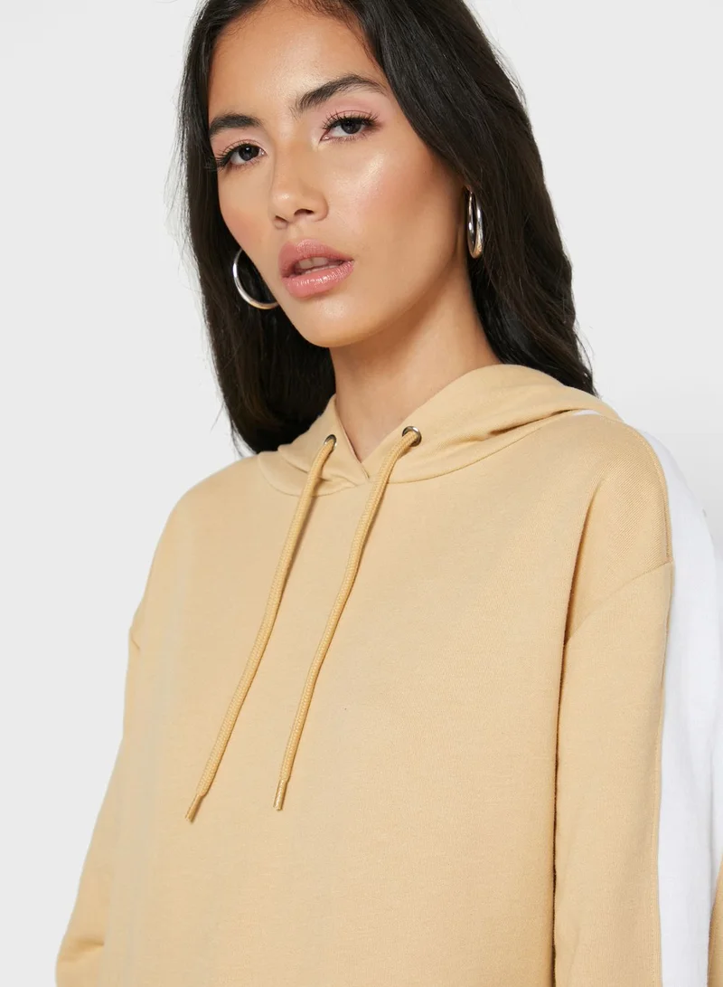 Ginger Basics Contrast Side Paneled Pocket Hoodie