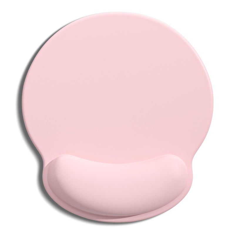 Auhoahsil Ergonomic Mouse Pad with Wrist Rest Comfortable Silicone NonSlip Computer Pain Relief Gel Mouse Mat with Wrist Support for Gaming Work Office Women Men Cute Pattern Light Pink - Image 2