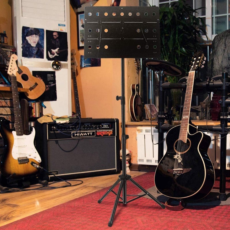 Device Of Urban Infotech حامل موسيقي قابل للطي لحامل كلمات الموسيقى مع حقيبة حمل لملاحظات، كمان، حامل كتاب كلمات (حامل موسيقي ثقيل الوزن) - Image 3