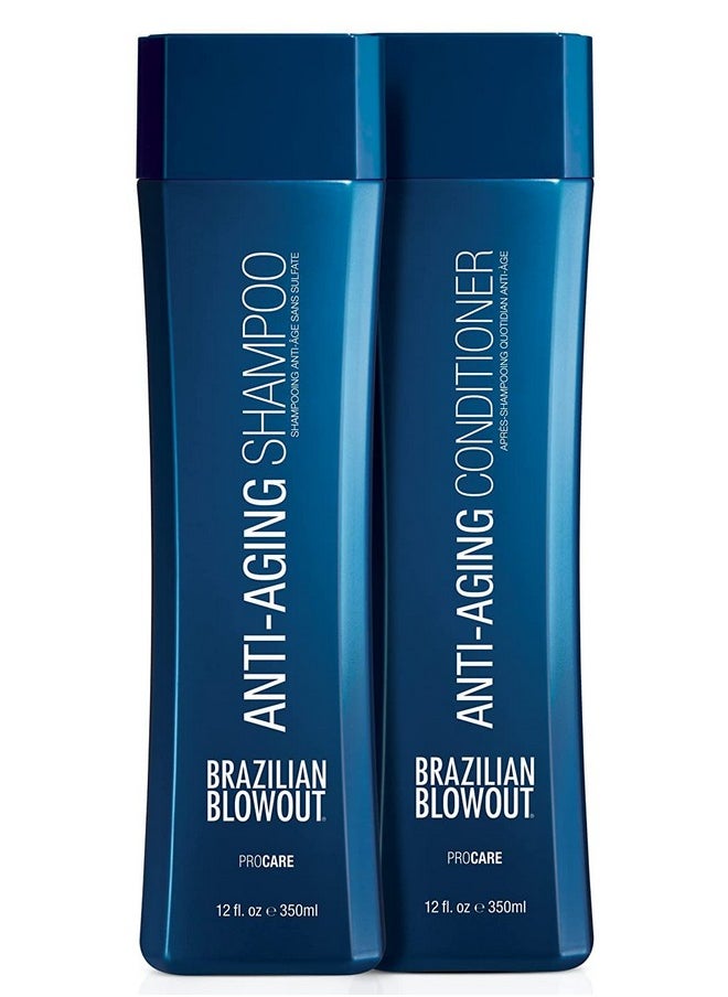 Brazilian Blowout Brazilian Blowout Anti Aging Shampoo/Conditioner, 12 Fl Oz (Pack of 2)  - Image 1