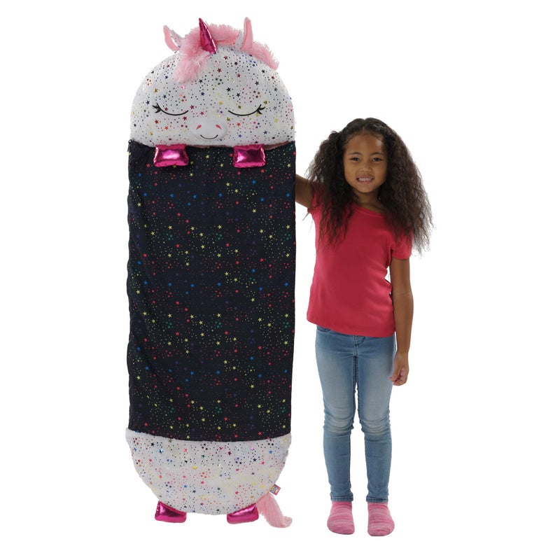 Happy Nappers Pillow & Sleepy Sack- Comfy, Cozy, Compact, Super Soft, Warm, All Season, Sleeping Bag with Pillow- Medium 54” x 20”, Shimmer Unicorn - Image 5
