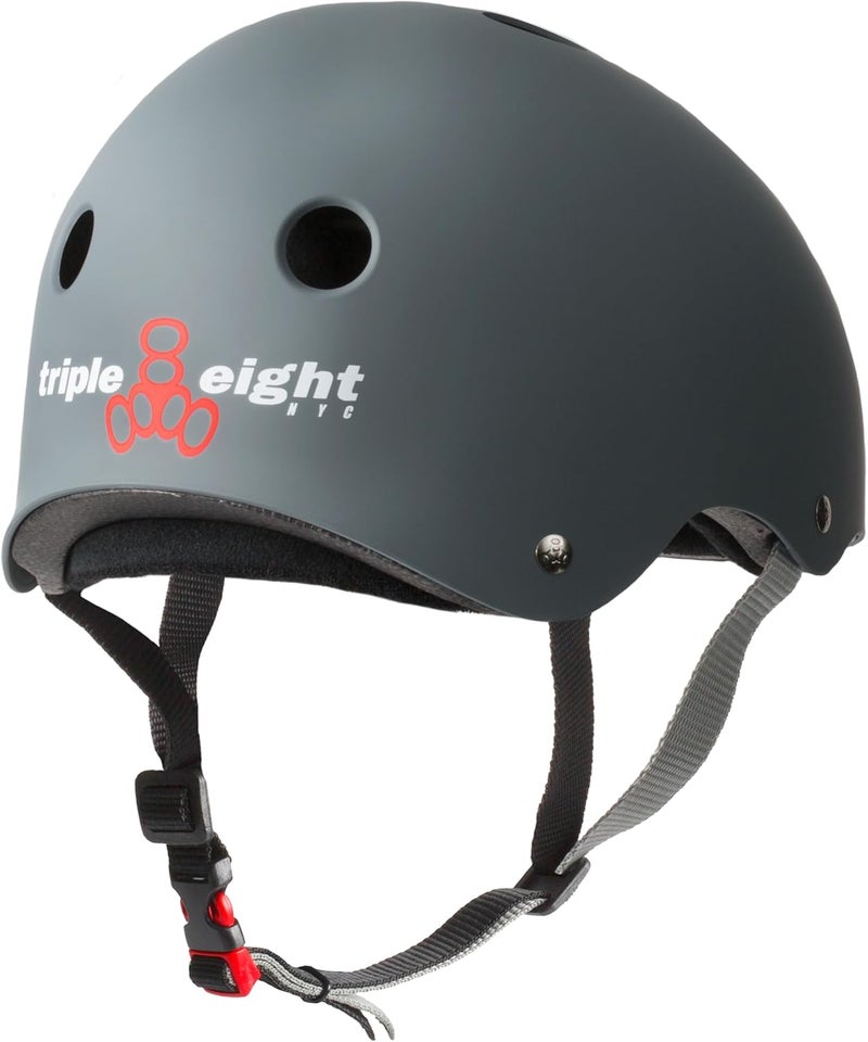 Triple Eight THE Certified Sweatsaver Helmet for Skateboarding, BMX, and Roller Skating - XS/S - Black Rubber - Image 2
