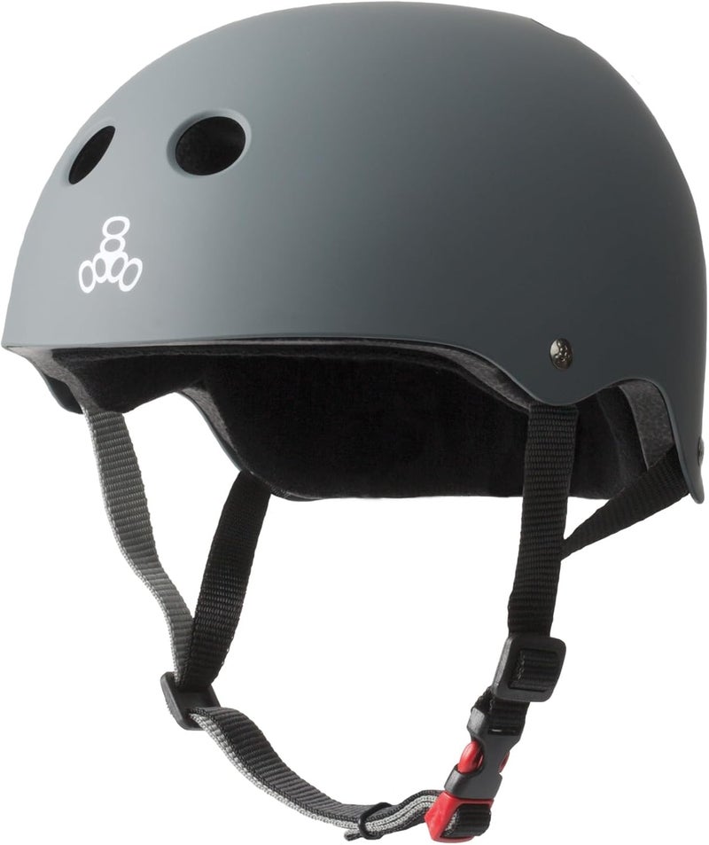 Triple Eight THE Certified Sweatsaver Helmet for Skateboarding, BMX, and Roller Skating - XS/S - Black Rubber - Image 1