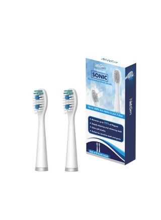 NetGen Replacement Sonic Toothbrush Heads | Soft and Comfortable Electronic Brush | Compatible with All NetGen Toothbrush Models | White - Pack of 2 - pzsku/ZC344B6589E5C8D0C3F11Z/45/1745413502/2b66c182-9479-42f5-a230-d32aaad96154
