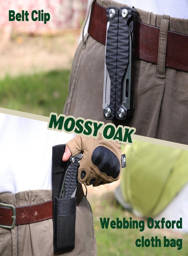موسي أوك أداة متعددة الاستخدامات MOSSY OAK، 17 في 1 EDC مع كماشة فولاذية مصنعة باستخدام الحاسب الآلي، ومقبض G10 مانع للانزلاق، وغلاف من النايلون ومشبك حزام - أداة متعددة الاستخدامات متينة للتخييم والمشي لمسافات طويلة والصيد والبقاء على قيد الحياة والاستخدام اليومي - Image 5