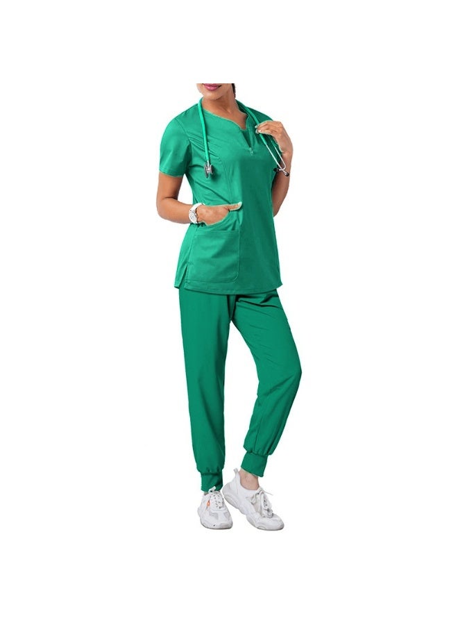 Loquat Womens Medical Scrubs Set Medical Uniform Set Turquoise Green - Image 1