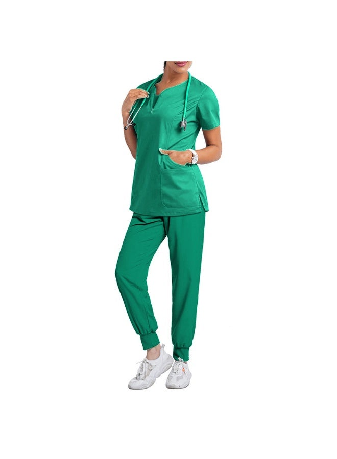 Loquat Womens Medical Scrubs Set Medical Uniform Set Turquoise Green - Image 2
