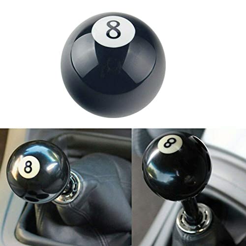 RYANSTAR RACING RYANSTAR Shift Knob Black 8 Ball Billiard Acrylic Gear Shift Lever Shift Knob Black Shaped Round Manual with 3 Adapters Universal Fit Compatible with Manual Car M 81.25, M 101.25, M 101.5, M 121.25 - Image 2